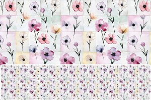 TRICOLINE DIGITAL 100% ALGODÃO ESTAMPADA FLORES GEOMÉTRICOS 0,50cm X 1,50m | 93712C01