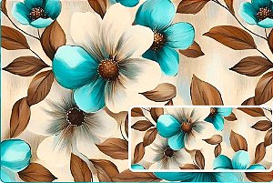 TRICOLINE DIGITAL 100% ALGODÃO ESTAMPADA FLORAL GRANDE 0,50cm x 1,50m | 93759C01