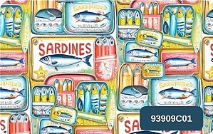 TRICOLINE DIGITAL 100% ALGODÃO ESTAMPADA LATAS DE SARDINHA 0,50cm X 1,50m | 93909C01