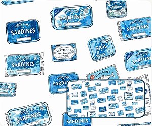 TRICOLINE DIGITAL 100% ALGODÃO ESTAMPADA LATAS DE SARDINHA 0,50cm X 1,50m | 93911C01