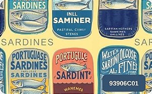 TRICOLINE DIGITAL 100% ALGODÃO ESTAMPADA LATAS DE SARDINHA 0,50cm X 1,50m | 93906C01