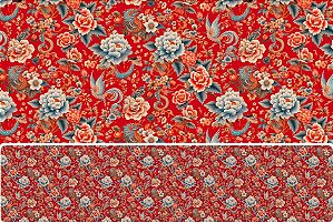 TRICOLINE DIGITAL 100% ALGODÃO ESTAMPADA ORIENTAL 0,50cm x 1,50m | 93821C01