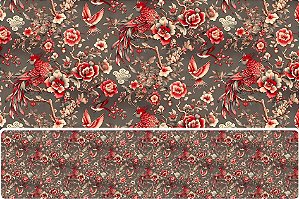 TRICOLINE DIGITAL 100% ALGODÃO ESTAMPADA ORIENTAL 0,50cm x 1,50m | 93822C01