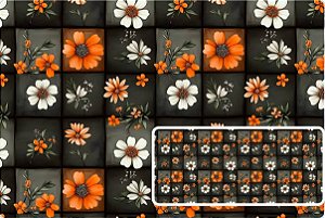 TRICOLINE DIGITAL 100% ALGODÃO ESTAMPADA FLORAL PETCH 0,50cm x 1,50m | 93748C01