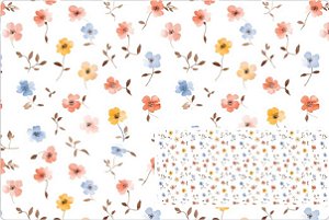 TRICOLINE DIGITAL 100% ALGODÃO ESTAMPADA FLORAL SOLTO 0,50cm x 1,50m | 93794C01