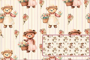 TRICOLINE DIGITAL 100% ALGODÃO ESTAMPADA ANIMAIS URSO 0,50cm X 1,50m | 93860C01