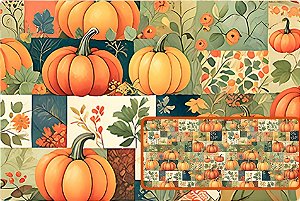 TRICOLINE DIGITAL 100% ALGODÃO ESTAMPADA ABÓBORAS 0,50cm x 1,50m | 93825C01