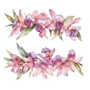 TRANSFER TEXTIL PASSE E CRIE - BARRADO DE ORQUÍDEAS | Modelo PC0001