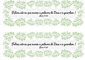 TRANSFER TEXTIL PASSE E CRIE - FELIZES SAO OS QUE OUVEM A PALAVRA DE DEUS E A GUARDAM 0,21cm X 0,29cm| Modelo PC0022