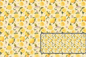TRICOLINE DIGITAL 100% ALGODÃO ESTAMPADA LIMÃO PEQUENO FUNDO AMARELO 0,50cm X 1,50m | 93832C01