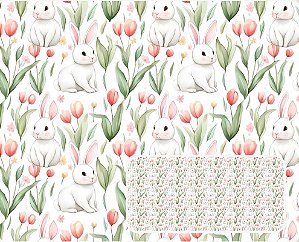 TRICOLINE DIGITAL 100% ALGODÃO ESTAMPADA PASCOA FLORIDA 0,50cm x 1,50m | P0047C01