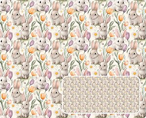 TRICOLINE DIGITAL 100% ALGODÃO ESTAMPADA PASCOA FLORIDA 0,50cm x 1,50m | P0049C01