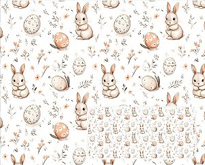 TRICOLINE DIGITAL 100% ALGODÃO ESTAMPADA PASCOA 2026 0,50cm X 1,50m | P0036C01