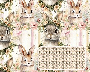 TRICOLINE DIGITAL 100% ALGODÃO ESTAMPADA PASCOA 0,50cm X 1,50m | JS070C01