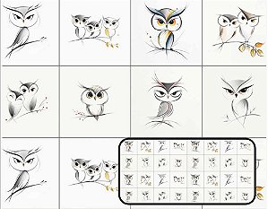 TRICOLINE DIGITAL 100% ALGODÃO ESTAMPADA ANIMAIS CORUJA 0,50cm X 1,50m | 93880C01