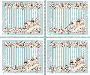 SARJA DIGITAL 100% ALGODÃO ESTAMPADA | AMERICANO PASCOA VINTAGE 4 PEÇAS 0,50cm X 1,70m | IV001S01