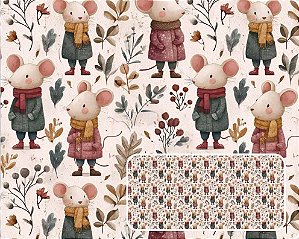 TRICOLINE DIGITAL 100% ALGODÃO ESTAMPADA ANIMAIS 0,50cm X 1,50m | CMC00106