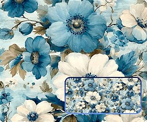 SARJA DIGITAL 100% ALGODÃO ESTAMPADA IMPERMEÁVEL FLORAL 0,50cm X 1,70m | 93886S01