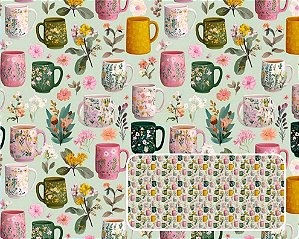 TRICOLINE DIGITAL 100% ALGODÃO ESTAMPADA TEA 0,50cm x 1,50m | 93900C01