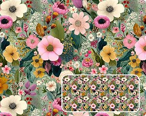 TRICOLINE DIGITAL 100% ALGODÃO ESTAMPADA TEA 0,50cm x 1,50m | 93901C01