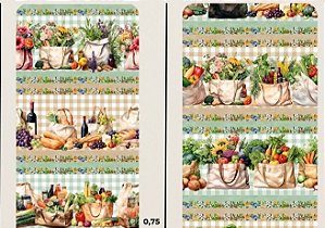 TRICOLINE DIGITAL 100% ALGODÃO ESTAMPADA FLORAL GROCERY 0,55cm X 1,50m | CMC00117