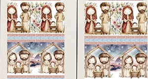 TRICOLINE DIGITAL 100% ALGODÃO ESTAMPADA BARRADO RELIGIOSO 0,55cm x 1,50m | 93949C01