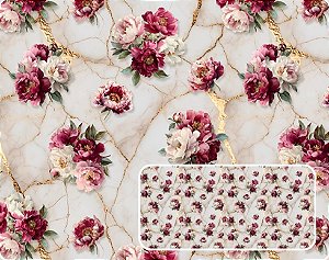 TRICOLINE DIGITAL 100% ALGODÃO ESTAMPADA FLORAL 0,50cm x 1,50m | JB021C01