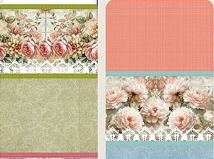 TRICOLINE DIGITAL 100% ALGODÃO ESTAMPADA BARRADO HORTÊNOSIAS DO MEU JARDIM 0,55cm x 1,50m | JS073C01