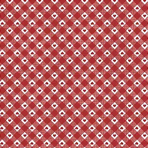 TECIDO TRICOLINE TRADICIONAL 100% ALGODÃO ESTAMPADO CORAÇÃO COUNTRY 0,50cm X 1,50m | CR1005