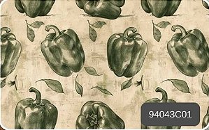 TRICOLINE DIGITAL 100% ALGODÃO ESTAMPADA LEGUMES 0,50cm x 1,50m | 94043C01