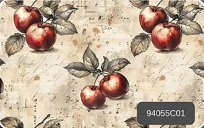 TRICOLINE DIGITAL 100% ALGODÃO ESTAMPADA VINTAGE FRUTAS 0,50cm x 1,50m | 94055C01
