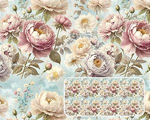 TRICOLINE DIGITAL 100% ALGODÃO ESTAMPADA VINTAGE PÁSSAROS 0,50cm x 1,50m | 94084C01