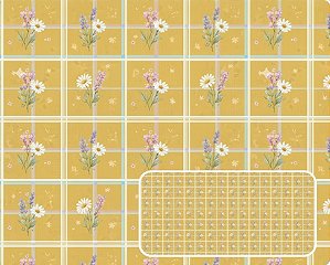 TECIDO TRICOLINE DIGITAL 100% ALGODÃO ESTAMPADO LAVANDA XADREZ 0,50cm X 1,50m | 94095C01