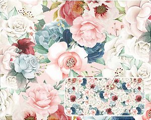 TECIDO TRICOLINE DIGITAL 100% ALGODÃO ESTAMPADO FLORAL BLUSH 0,50cm X 1,50m | IV008C01