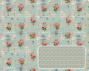 TECIDO TRICOLINE DIGITAL 100% ALGODÃO ESTAMPADO FLORAL XADREZ 0,50cm X 1,50m | 94101C01