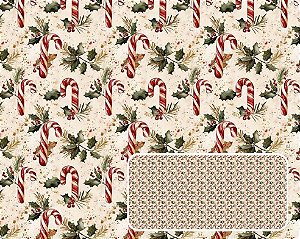 TRICOLINE DIGITAL 100% ALGODÃO ESTAMPADA NATAL BENGALA 0,50cm x 1,50m | CH000214
