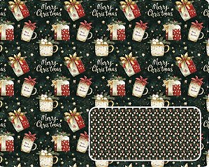 TRICOLINE DIGITAL 100% ALGODÃO ESTAMPADA NATAL PRESENTES 0,50cm x 1,50m | CH000242