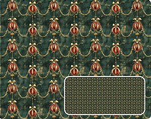 TRICOLINE DIGITAL 100% ALGODÃO ESTAMPADA NATAL BOLAS 0,50cm x 1,50m | CH000245
