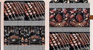 TRICOLINE DIGITAL 100% ALGODÃO BARRADO ESTAMPADA CHURRASCO 0,55cm x 1,50m | 94225C01