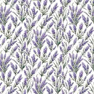 TRICOLINE DIGITAL 100% ALGODÃO ESTAMPADA FLORAL LAVANDA SOLTAS 0,50cm x 1,50m | 93505C01