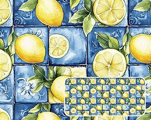 TECIDO TRICOLINE DIGITAL 100% ALGODÃO ESTAMPADO LIMÃO PETCHWORK 0,50cm X 1,50m | 94255C01