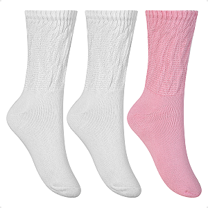 Kit 3 Pares Meia Sport Aeróbica Cano Médio Atoalhada