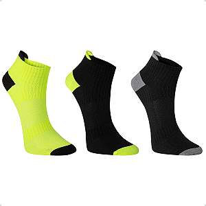 Kit 3 Pares Meia Performance Poliamida Unissex Cano Curto