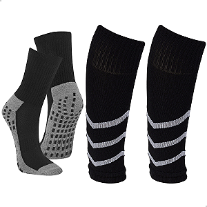Kit Meia Antiderrapante Futebol + Canelito