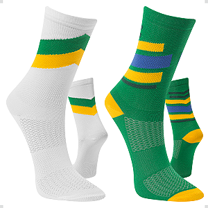 Kit 2 Pares Meia Performance Poliamida Brasil