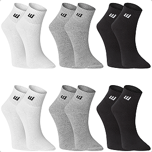 Kit 6 Pares Meia Cano Médio Algodão Winston Sports