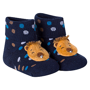 Meia Fun Socks Atoalhada com Aplique Bichinhos 3D 0162/0163