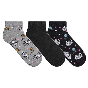 Kit Fun Socks Feminina Cano Curto 0524