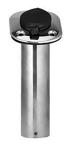 Porta caniço com tampa (aço inox)