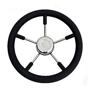 Volante Inox / Poliuretano/ Preto 350mm
